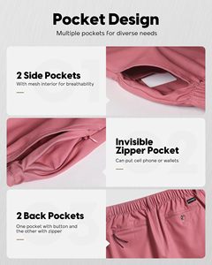 Pantalones cortos deportivos elegantes para hombre, color rosa liso, diseño moderno con comodidad, pantalones cortos deportivos de verano para hombre, material fresco y transpirable - Product Image 3