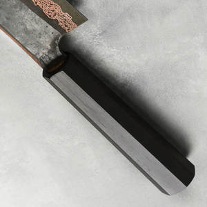 Cuchillo para cortar y rebanar con diseño de cobre damasco y elegante mango negro, herramienta de cocina profesional para carne y verduras - Product Image 6