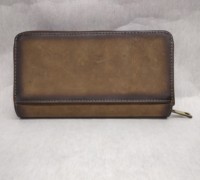 Dompet Kulit Hunter untuk Kartu Kredit, ID, dan Uang Wanita, Dompet Wanita dengan Banyak Kantong Resleting, Ekspor India, RFID, Kulit Crazy Horse