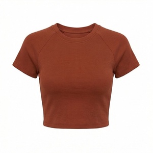 เสื้อครอปท็อปผ้าฝ้ายสีพื้นสำหรับผู้หญิง สไตล์ฮิปฮอป สตรีทแวร์ ออกกำลังกาย ฟิตเนส แอคทีฟแวร์ สำหรับฤดูร้อน - Product Image 1