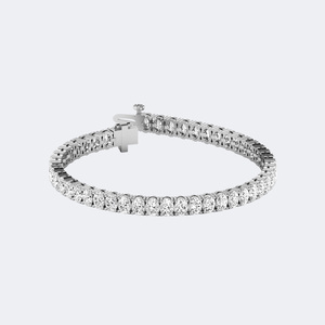 8.00 CTW Oval Shape Diamond Tennis <b>Bracelet</b>, Elegant Prong-Set Link <b>Bracelet</b> - Product Image 3