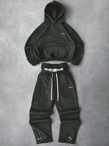 Male Sportswear Breathable Hooded Casual New Quick Dry <b>Tracksuit</b> XL Size Puff Printing for Adults Wholesale Rate Logo Custom - Product Image 2