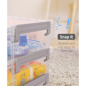 Set di 6 Scatole Rigide Trasparenti Extra Large in Plastica con Coperchio per Matite, Pennarelli e Materiali Vari, Organizzatore per Forniture in Bulk - Product Image 5