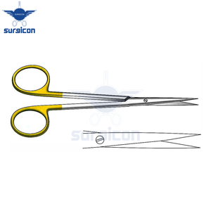Ciseaux chirurgicaux droits Metzenbaum-Fino 14 cm / 5-1/2 pouces, tranchants, avec inserts en carbure de tungstène TC GOLD - Product Image 3