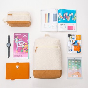 White Sherpa <b>backpack</b> soft bag versatile design <b>backpack</b> casual <b>backpack</b> leather bag - Product Image 6