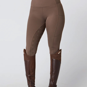 Women High Waist Full Length Equestrian Riding Pants With Pockets Knitted Spandex Nylon Four-Way Stretch Solid Color - Product Image 3