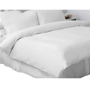 Parure de lit d'hôtel blanc pur 100 % coton, douce, respirante, haute densité de fils, ensemble de literie de luxe pour hôtels, complexes hôteliers et usage hôtelier - Product Image 2