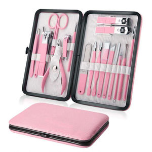 AQDAS INDUSTRIES Professional Classic Stainless Steel Manicure Pedicure <b>Kit</b> 5 1 <b>Nail</b> Care 6-Piece Set Portable Case for Adults - Product Image 4