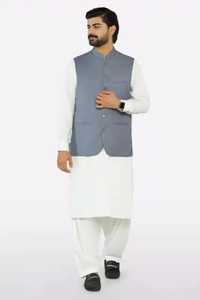 Traditional Ethnic <b>Waistcoat</b> Embroidered Vest for <b>Wedding</b> Festive Events Eid Party Wear Luxury Fashion Collection - Product Image 3