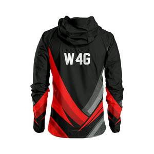 Customized Hooded Windbreaker <b>Jacket</b> Geometric Printed Sporty Style Polyester Material Autumn Wear Zipper Closure Rainproof - Product Image 2
