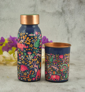 Modern Design Enamel Printed <b>Copper</b> <b>Water</b> <b>Bottle</b> Leak-Proof Direct Drinking Boiling <b>Water</b> Health Benefits <b>Bottle</b> - Product Image 2