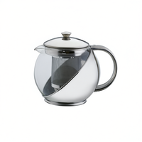 Tasse à thé en verre Excelsa 90 cl argentée avec infuseur en acier inoxydable, design minimaliste, passe au lave-vaisselle, idéale pour le thé de l'après-midi