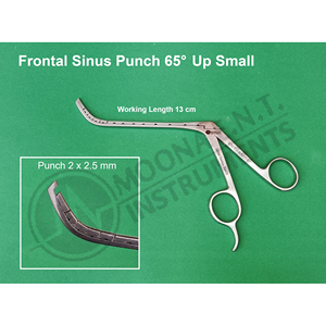 Instrumento de Endoscopia Nasal ENT-65001, Pinza para Senos Frontales Rongeur 65 °   Eje en ángulo ascendente de 2 x 2,5 mm con certificación CE ISO13485 - Product Image 1