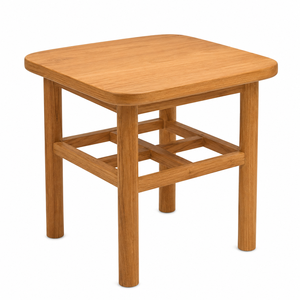 Scandinavian <b>Square</b> Solid Teak Wood Dining <b>Table</b> Open Lattice Base | Handcrafted Modern Eco-Friendly Waterproof Hotel Furniture - Product Image 1