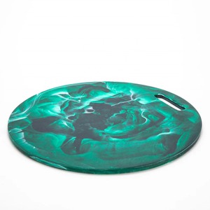 Tabla de cortar queso redonda de resina 100% superventas, bandeja personalizada colorida, tabla de cortar redonda de mármol rosa con remolinos, precio de fábrica UO - Product Image 6