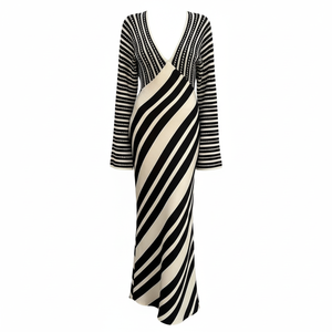 Chic Styles and Comfort in black and white striped fabric dress for Trendy Women Chic Styles and Comfort in black and white striped fabric dress for Trendy Women