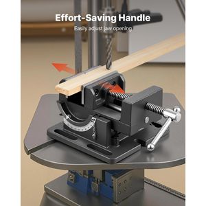 Morsa da banco portatile per trapano, larghezza ganasce 4,25 pollici, costruzione in ghisa resistente, inclinazione regolabile a 0-90 gradi - Product Image 5