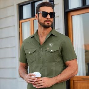 Camisa de Trabajo Resistente al Fuego con Botones a Presión de Tela Azul, 100% Algodón FR, Trajes de Soldadura para Soldadores Industriales, Ropa de Trabajo de Seguridad Australiana - Product Image 3