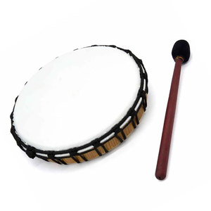 Tambor Chamánico Hecho a Mano con Marco de Piel Natural, Instrumento de Percusión Ligero y Portátil para Viajes y Prácticas - Product Image 6