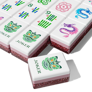 Resin Crafts Custom <b>Mahjong</b> Spiel <b>Set</b> Hand Engraved Tiles Children's Ink Acrylic <b>MahJong</b> Tiles for Chinese American Majiang Game - Product Image 1