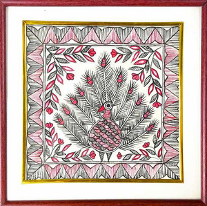 Pintura Madhubani India Clásica, Arte Metálico 3D Auténtico, Hecho a Mano por Artesanos de Jharkand - Product Image 3