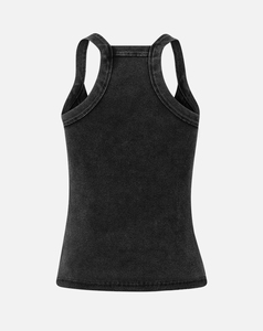 XL Size Women's Black Knitted Tank <b>Top</b> Gothic <b>Cross</b> Print Scoop Neck Breathable Regular Length Solid Color Front Logo 2026 Sale - Product Image 2