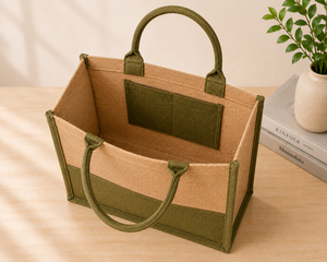 Custom Dual Color Jute Tote Bag Eco Friendly Reusable Beach Wedding Shopping Grocery Carry Cotton Handle Laminated <b>Handbag</b> - Product Image 4