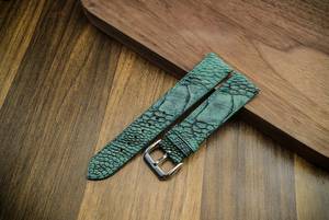 Reloj inteligente de cuero de avestruz nobuk hecho a mano correa de moda de lujo en tamaños de 18mm 20mm 22mm directo de fábrica de Vietnam de alta calidad - Product Image 5