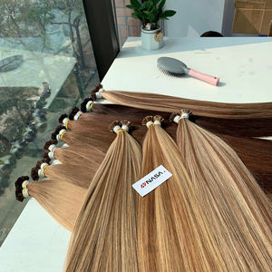 Extensions de cheveux à la kératine à pointe plate pré-collées, prix usine Vietnamien, cheveux vierges bruts, toutes teintes, cheveux ondulés et raides teints - Product Image 1