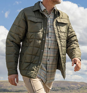 Veste matelassée marine pour homme, col rabattu, fermeture à boutons, coupe-vent, style décontracté, rembourrage en polyester, vêtements d'hiver - Product Image 3