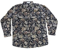 Kemeja Hawaii Floral Custom Poplin 100% Poliester Bernapas Anti-Kerut Lengan Panjang Slim Fit Kancing Depan dengan Harga Terjangkau