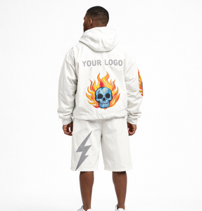 Customize Men Windbreaker Jacket and Shorts <b>Set</b> Lightweight Water Resistant Graphic Print Sportswear Manufacturer Tracksuits - Product Image 3