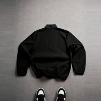 Blouson bomber noir pour homme avec broderie croisée, fermeture éclair sur le devant, streetwear, vêtements d'automne