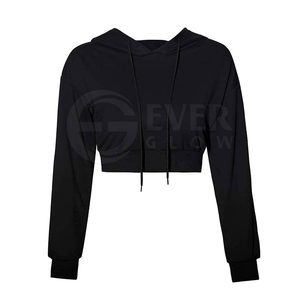 Sudadera Corta Sencilla con Capucha para Mujer, Sudadera Corta para Invierno - Product Image 1