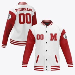 แจ็คเก็ตเบสบอลแบบ Letterman สำหรับผู้ชาย คุณภาพสูง ผลิตตามสั่ง OEM ปักลายตามต้องการ แขนยาว ป้องกันลม - Product Image 5