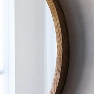 Simple Oval Wooden <b>Frame</b> Mirror Perfect For Bathroom Washroom And Home Wall Timeless Appeal Styling Handcrafted From India - Product Image 3