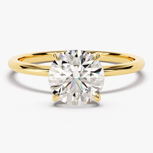 Emerald Cut <b>Diamond</b> <b>Ring</b> In Yellow Gold Classic Women's Engagement Jewelry - Product Image 5