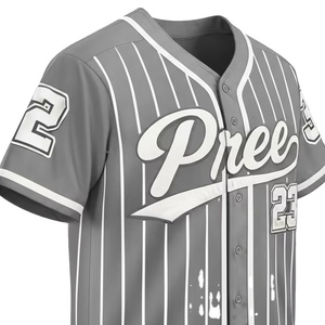 Maillot de baseball professionnel unisexe américain à rayures fines, boutonné, léger, pour entraînement et match, grande taille, anti-humidité - Product Image 6