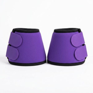 Bottes de soutien pour chevaux de course en néoprène maillé ODM personnalisées, paire de bandages de protection de couleur unie avec sangle Velcro - Product Image 2