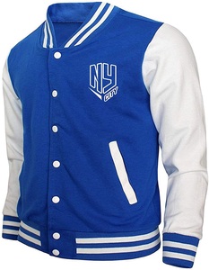 Blouson universitaire réversible en laine/polyester pour hommes et femmes, haute qualité, respirant, design classique, devant uni en soie, vente en gros - Product Image 2