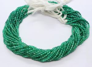 AAA Natural Green Onyx Faceted Round <b>Ball</b> Beads 3 MM Natural Green Onyx Gemstone Beads 12.5 Inch Faceted Green Onyx Round Beads - Product Image 5