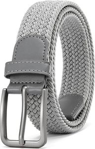 Cinturón Casual de Nylon Trenzado Gris con Hebilla de Zinc Puro, Cinturón Elástico y Duradero para Hombre - Product Image 2