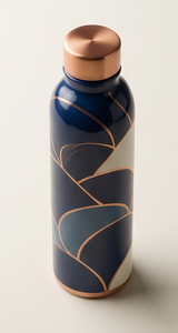 Botella de Agua de Cobre Esmaltada Artesanal con Diseño de Arco Azul Marino, Lujosa, Ayurvédica, para Fitness, Ecológica, Contenedor de Bebidas, OEM - Product Image 2
