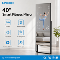 Miroir de fitness intelligent de 43 pouces, écran non tactile, miroir de yoga pour salle de sport à domicile