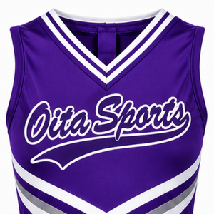 Haut de sport sans manches violet pour équipe de cheerleading, uniforme de compétition et d'entraînement, tenue de performance - Product Image 6