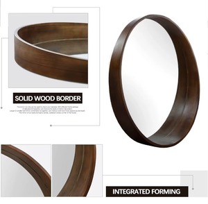 Round Solid Wood <b>Vanity</b> <b>Wall</b> <b>Mirror</b> Deep-Frame Wooden <b>Wall</b> <b>Mirror</b> Handmade Contemporary Design for Wedding Diwali-REHMAN CRAFT - Product Image 6