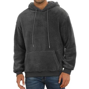 Sudaderas con Capucha Sherpa, Sólidas, Transpirables, Gruesas, Extra Grandes para Hombre, Sudaderas con Logotipo Personalizado para Invierno - Product Image 3