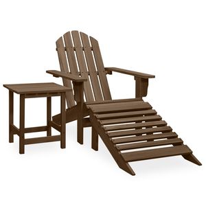 Sedia Adirondack in legno massello di abete e tavolo Set mobili da giardino marrone - Product Image 1