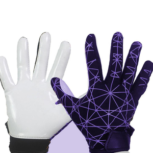 Full Finger Racing Gloves With Purple Geometric Print Non-Slip <b>Hook</b> And Loop Closure Unisex Outdoor Riding Gloves - Product Image 3