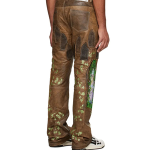 Pantalons en cuir pour hommes, vêtements haut de gamme, fournisseur en gros, pantalons en cuir pour hommes, fabricant de vêtements contemporains pour hommes - Product Image 3